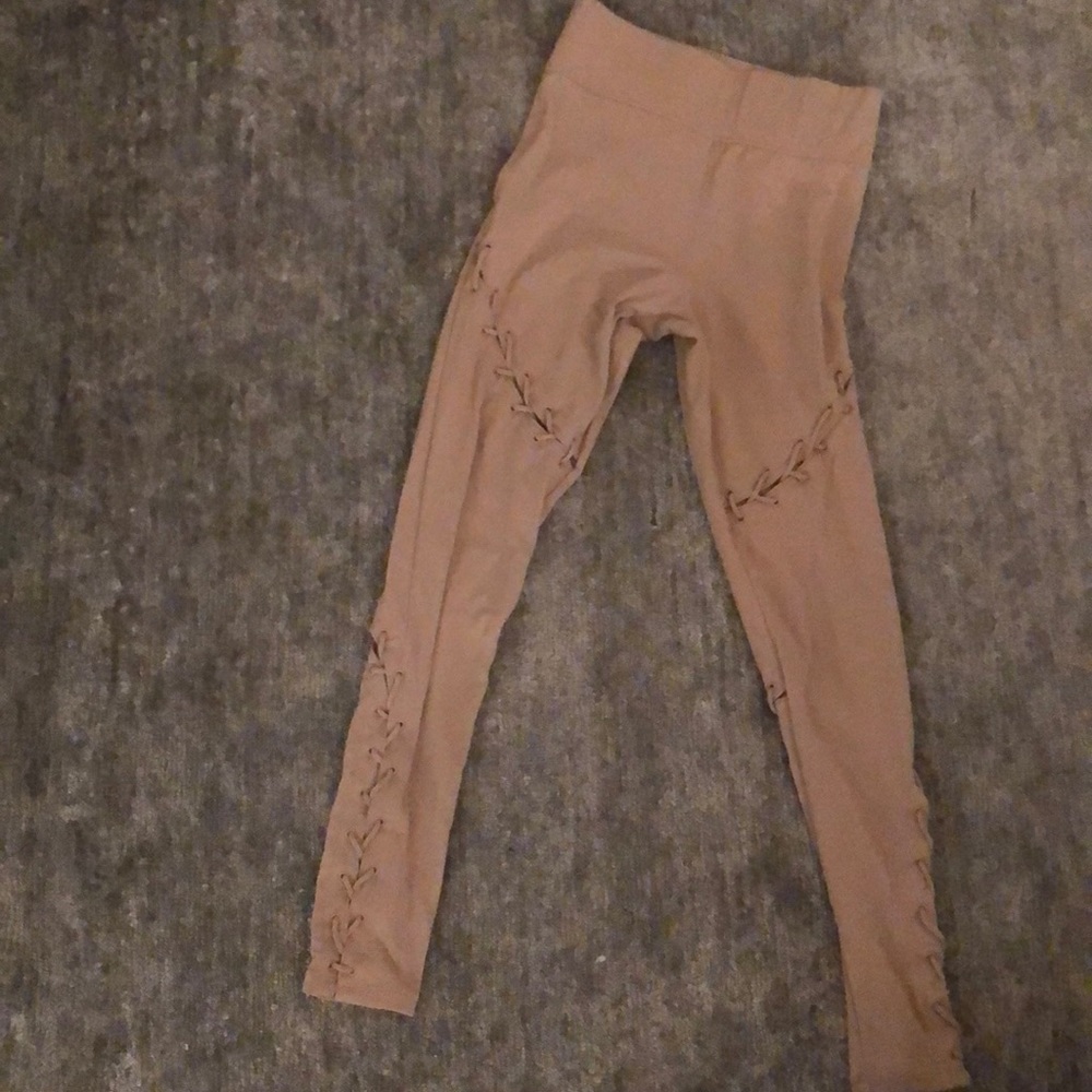 NWOT carbon38 tan leggings size small